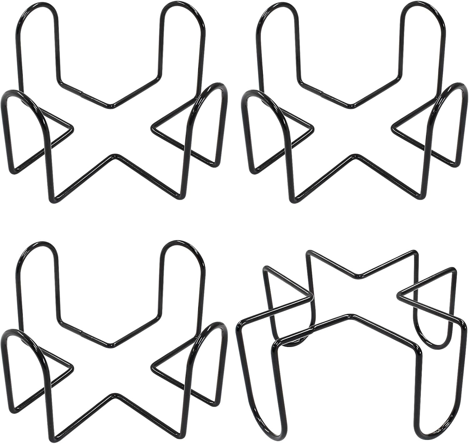 4 Pack Metal Coaster Holder, 4.4 Inch Black Iron Coaster Stand for Square or Rou gallery