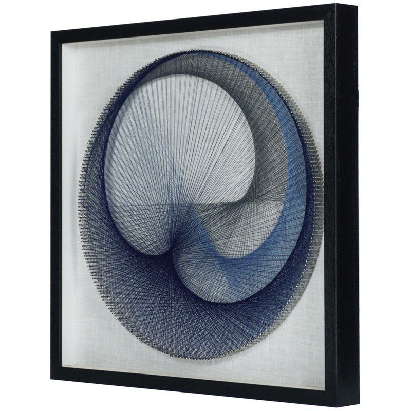 Abstract Blue String Art Shadow Box Wall Décor gallery