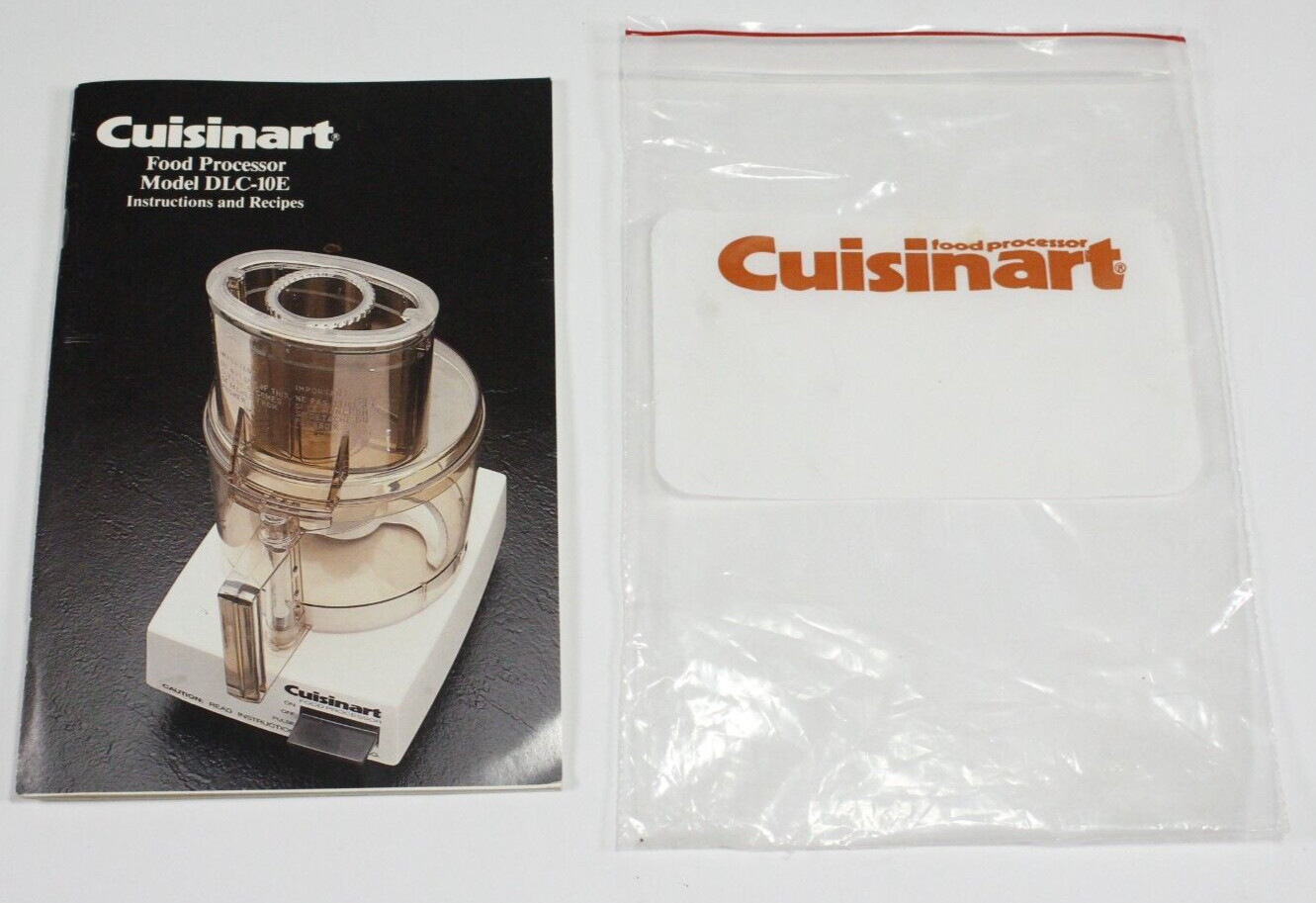 Cuisinart DLC-10E Instruction Manual with Recipes Inserts and Bag Vintage 1981 gallery