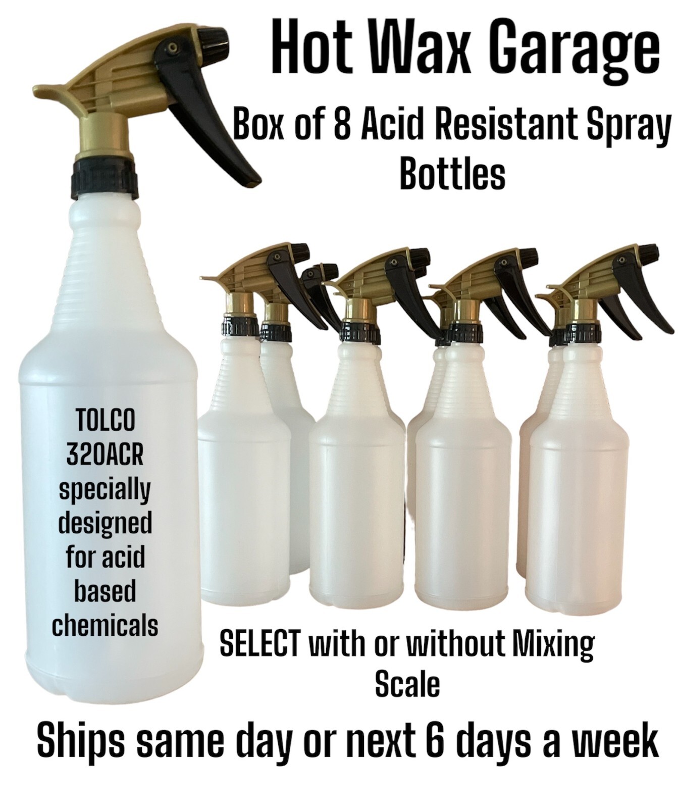 Acid Resistant Trigger Sprayer Chemical Resistant 32oz Plastic Spray Bottle 8-Pk gallery