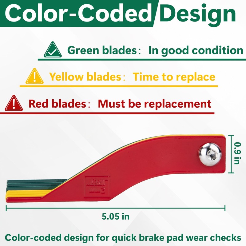 8 PCS Brake Lining Thickness Gauges, Brake Pad Measuring Tool, Color Coded Br... gallery