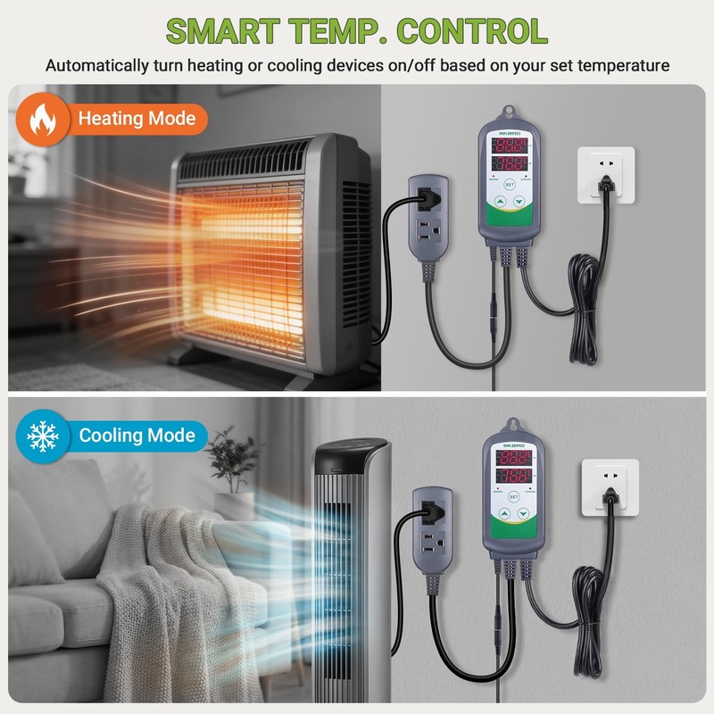 Temperature Controller Thermostat Heat Cool 308S Removable Probe Sensor Reptile gallery