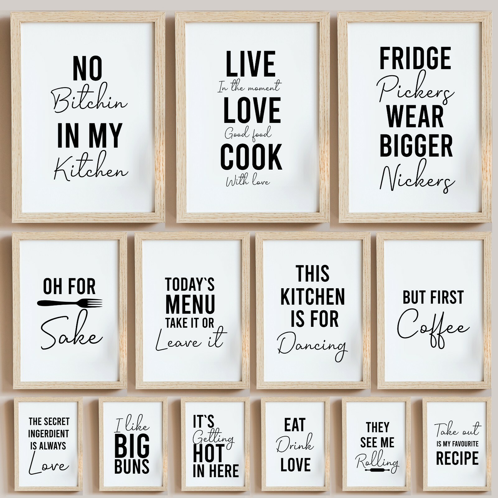 Kitchen Dining Room Prints Posters Fun Text Quotes Home Decoration Gift gallery