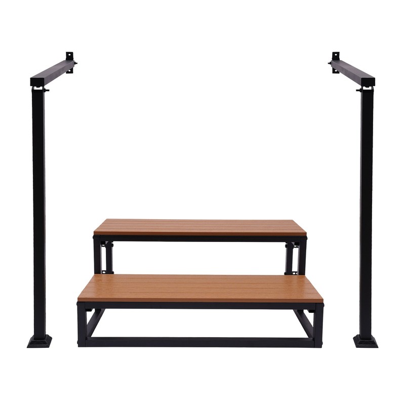 2 Steps Stairs With Handrail Multi Function Garage Stepping Stair Indoor/Outdoor gallery