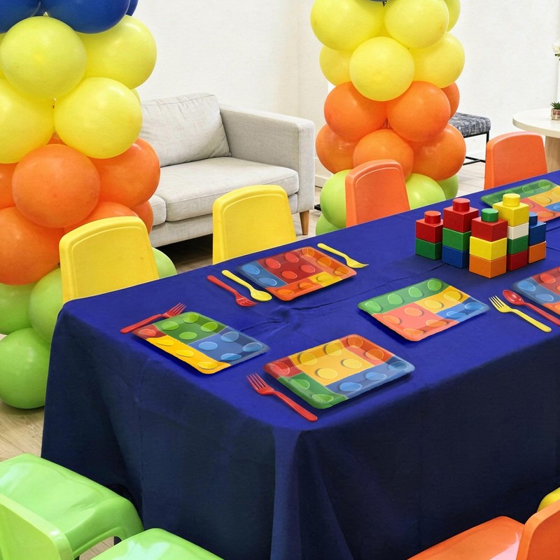 Building Blocks Birthday Plates Rectangle Disposable Paper Plates for Buildin... gallery
