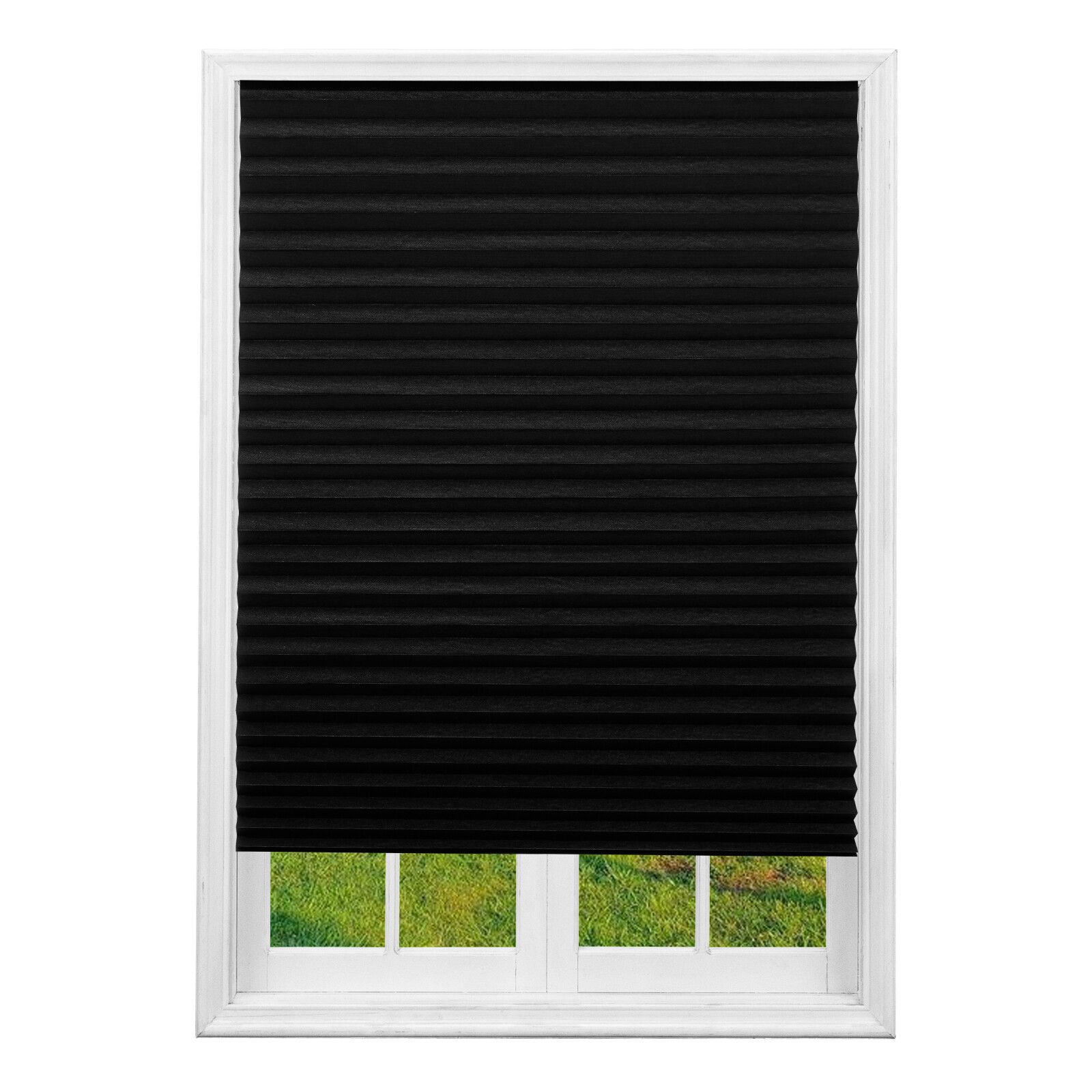 Temporary Window Shades Blinds Cordless Self Adhesive Pleated Paper Blinds Doors gallery