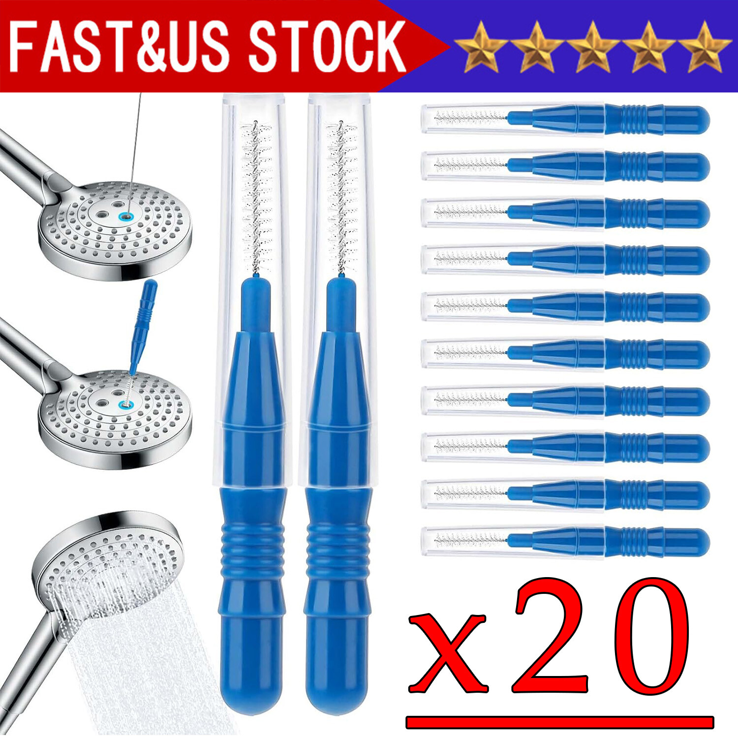 20 Pack Shower Head Cleaning Brush Set - Anti-Clogging Small Pore Gap Brushes gallery