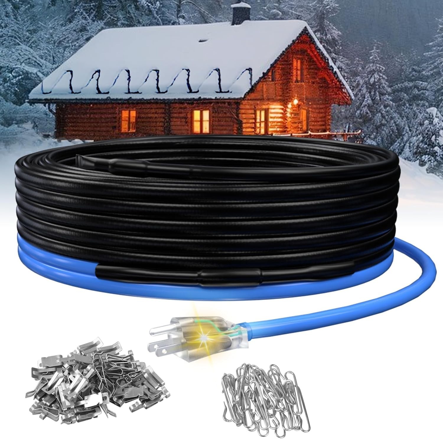 60ft Roof Deicing Cable, 5w/ft Constant Wattage, CSA ETL Certified, Prevents Ice gallery