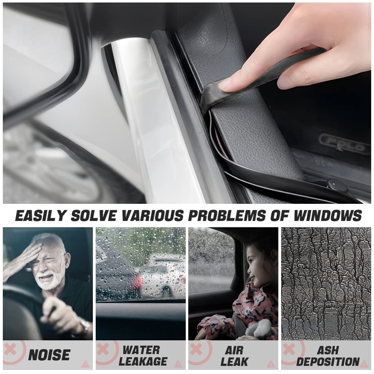 Car Window Seal Strip Windshield Weather Stripping Rubber Door Sealing Strip gallery