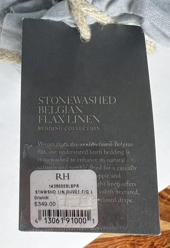 Restoration Hardware Stonewashed Belgian Linen Duvet Cover Full/Queen Lt Spruce gallery