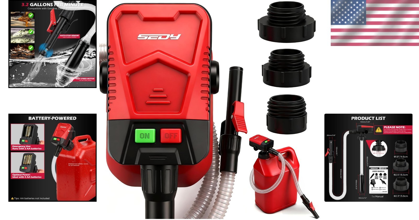 Automatic Fuel Transfer Pump with Auto-Stop Sensor3.2 GPM, Battery Operated G... gallery