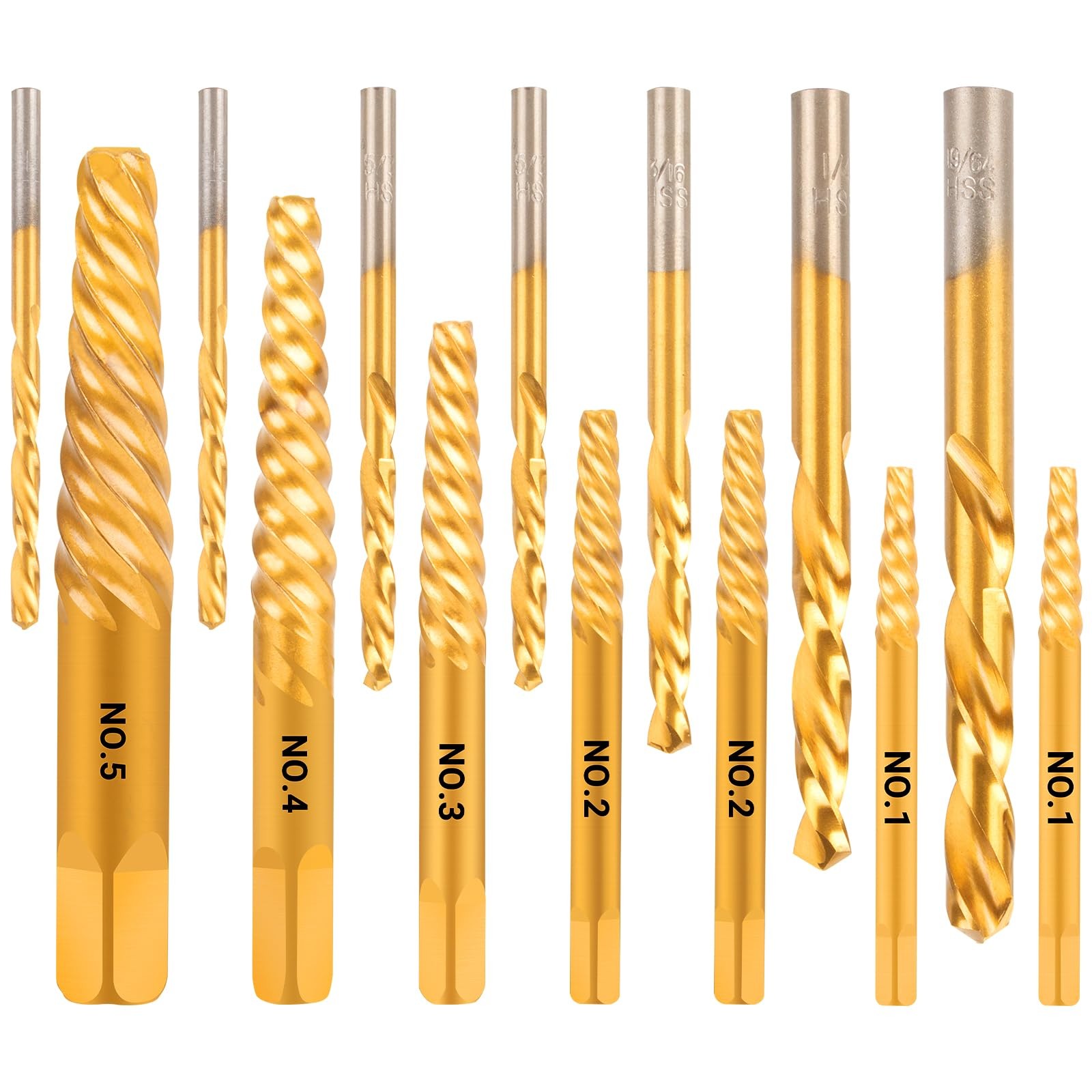 14PCS Easy Out Screw Extractor Set and Left-Hand Drill Bit Set, Stripped Scre gallery