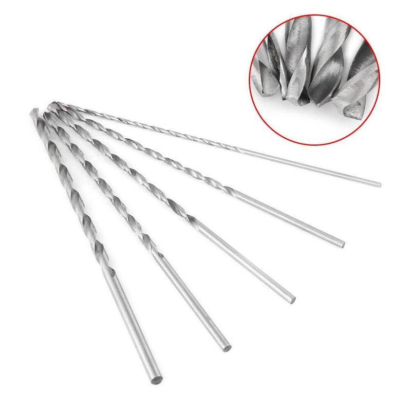 5 Size Extra Long Drill Bit Set 150mm HSS Straight Shank 2-5mm Diameter Wood gallery