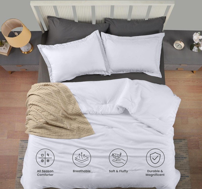 Queen Size Comforter Set with 2 Pillow Shams, Bedding Comforter Sets, Down gallery