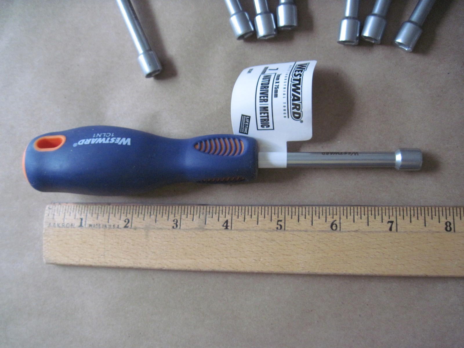 (Qty 12) 7mm Nut Drivers, 3" Solid Round Shank, Westward 1CLN1, NEW gallery