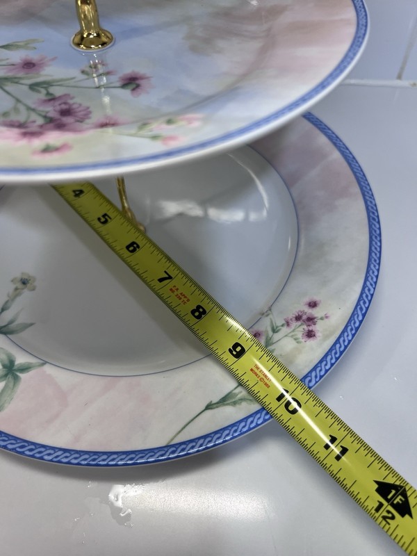 Three‑Tier Plate Serving Tray With Farberware Palisades Pink Blue Flowers gallery