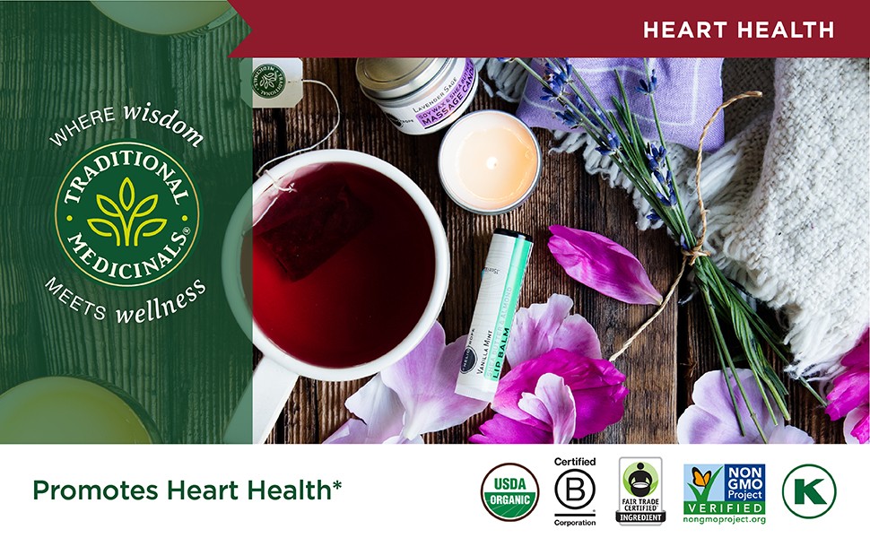 Tea, Organic Hawthorn & Hibiscus - Promotes Heart Health - Kosher, Non-GMO, gallery