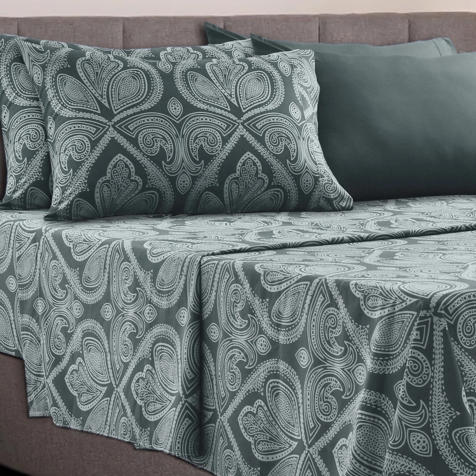 Lux Decor Collection 6-Piece King Bed Sheet Set – Soft Microfiber Sheets with De gallery