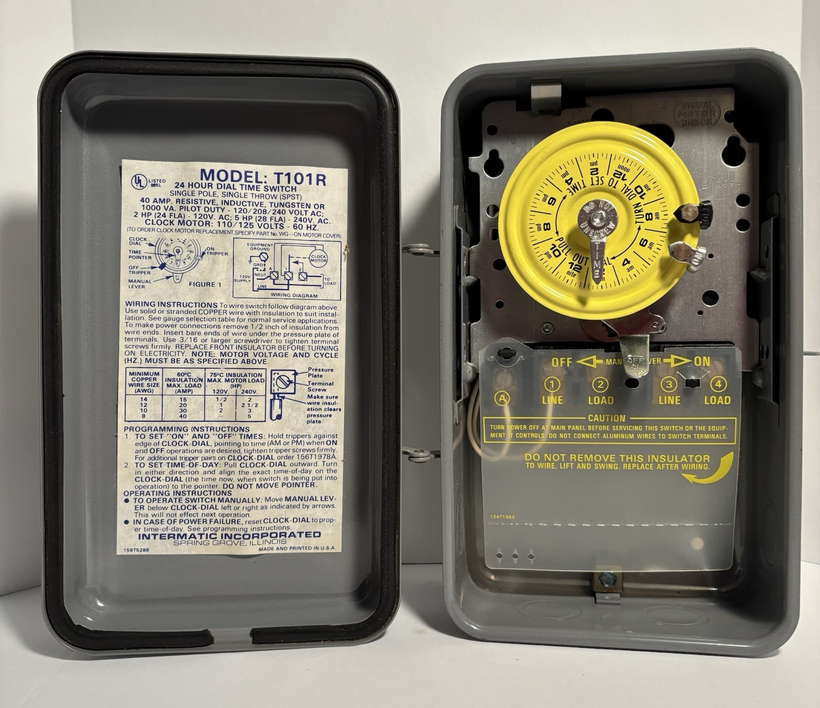 Intermatic T101R 120V 40A SPST 24 Hour Mechanical Time Switch Indoor Outdoor gallery