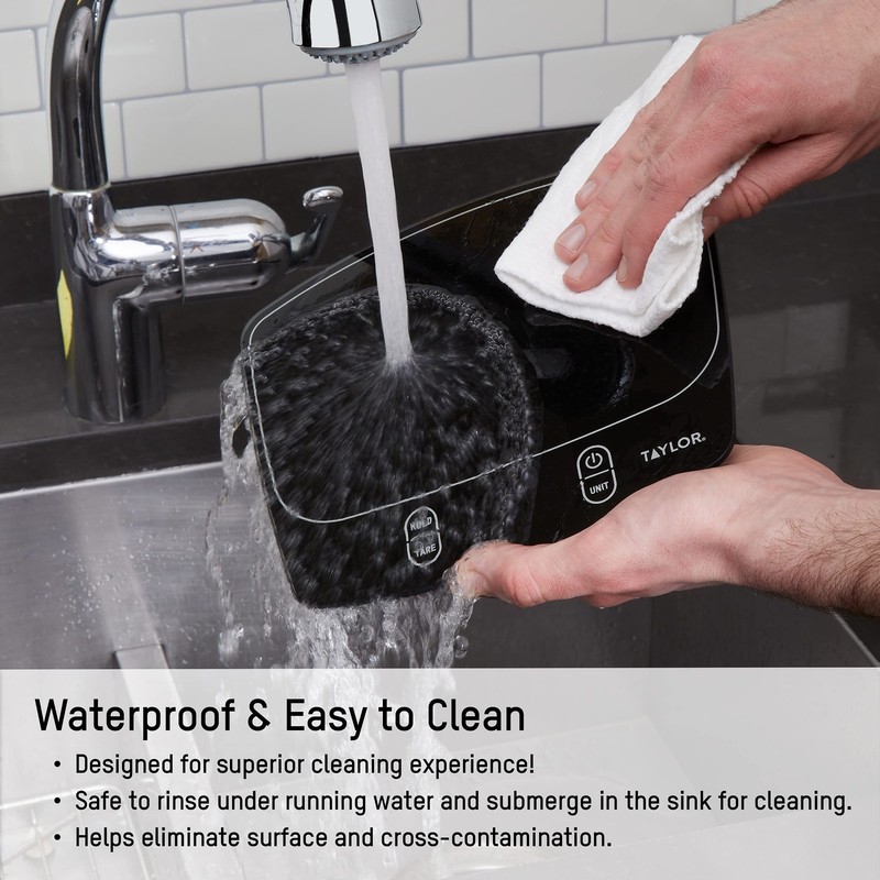 Waterproof Digital Kitchen Scale, 11 pounds, Black gallery