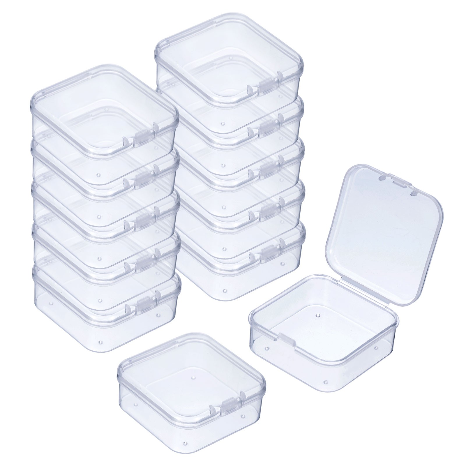 24Pcs Small Plastic Beads Storage Containers with Lids Square 1.8x1.77x0.79" gallery
