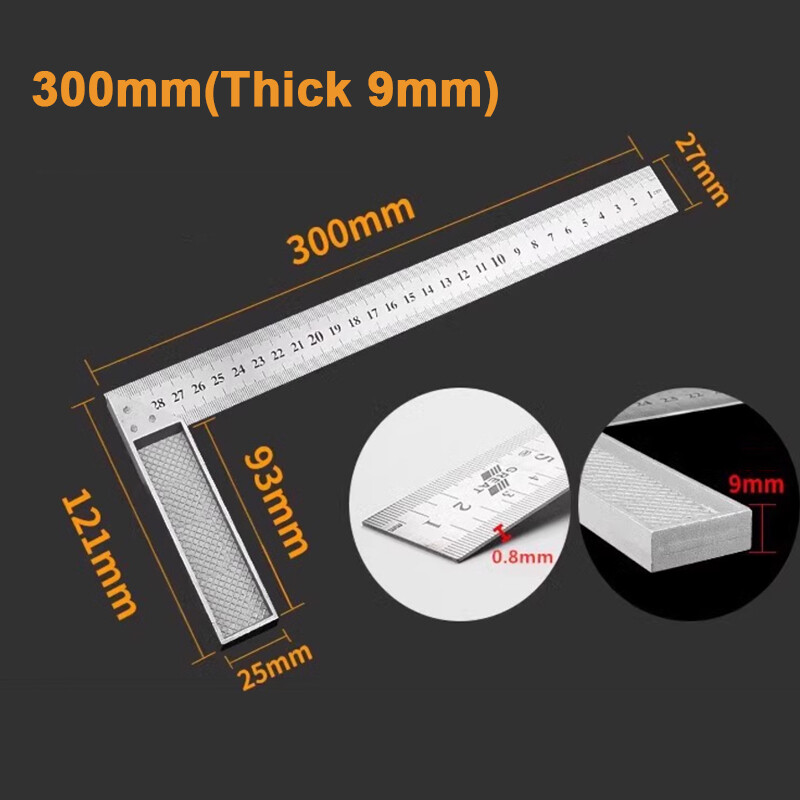Right Angle 30cm/300mm Scale L Square Ruler Woodworking Tool Stainless Steel gallery