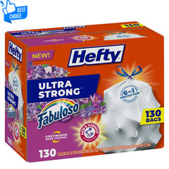Hefty Ultra Strong Kitchen Drawstring Trash Bags, Fabuloso Scent 13 gal., 130 ct