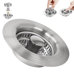 Kitchen Sink Drain Strainer, 304 Stainless Steel Sink Drain Plug, Quick Drain Ki