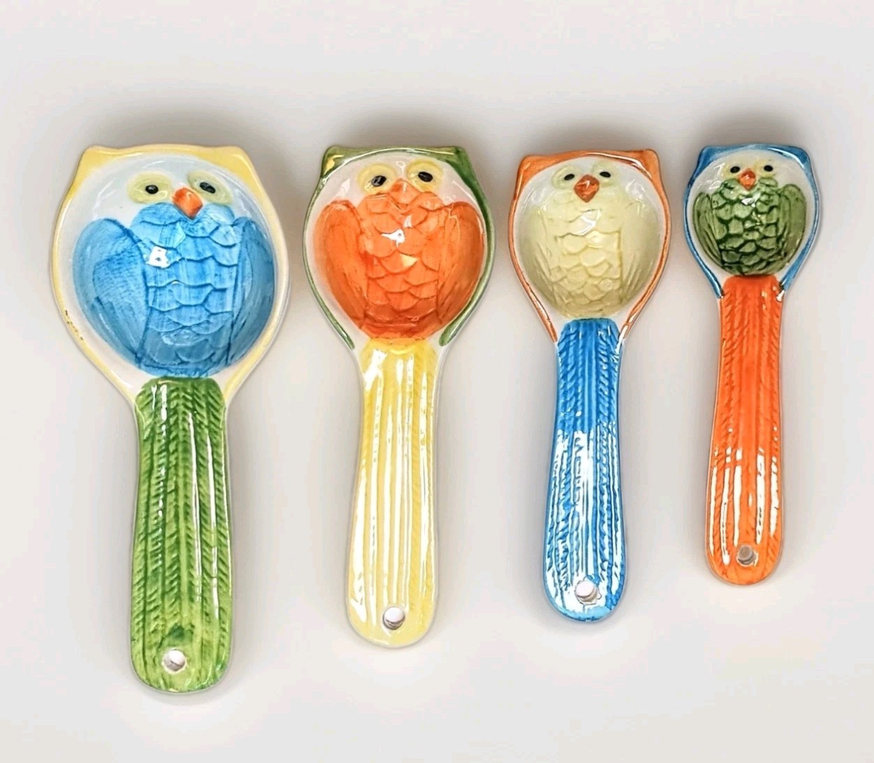 Measuring Spoons Set Of 4 Ceramic OWLS Pier 1 Imports 1/4 Tsp to 1 Tbsp Nesting gallery