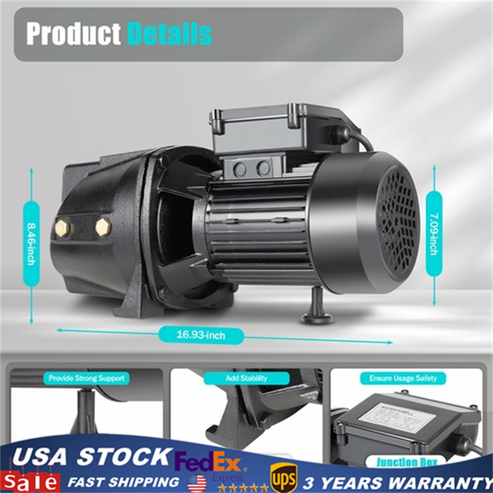 3/4HP Well Jet Pump Self-Priming Shallow Water Pump with Pressure Switch 550W gallery