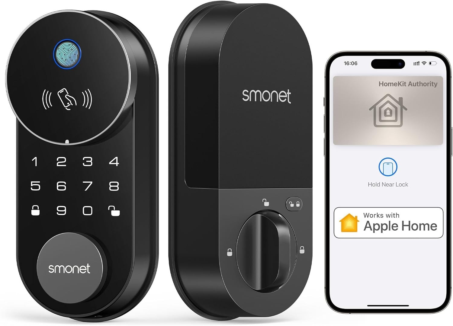 SMONET WiFi Smart Door Lock Keyless Entry Digital Keypad Deadbolt Apple Home Key gallery