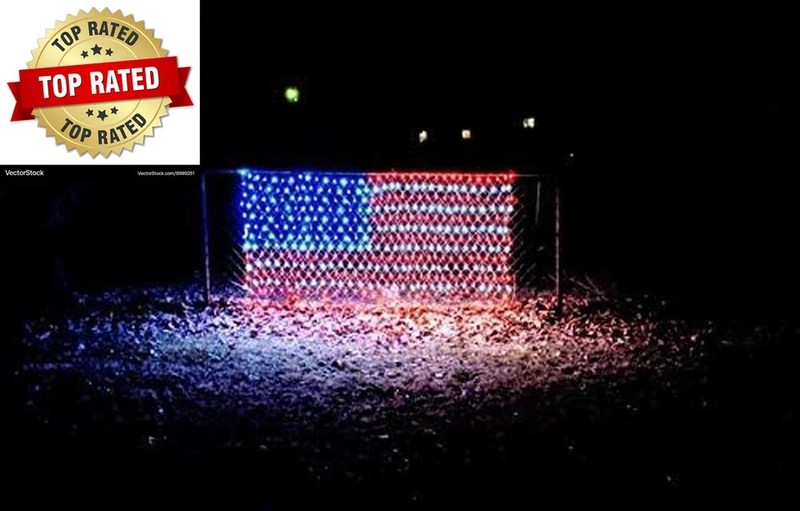 American Flag String Lights Waterproof Led Flag Net Light with 420 Super Bright gallery