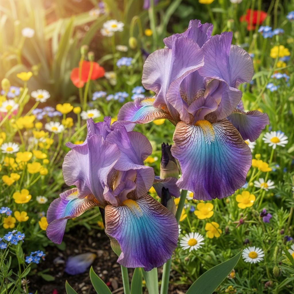 45 Rainbow Sunset Bearded Iris Seeds – Multicolor Ruffled Blooms gallery