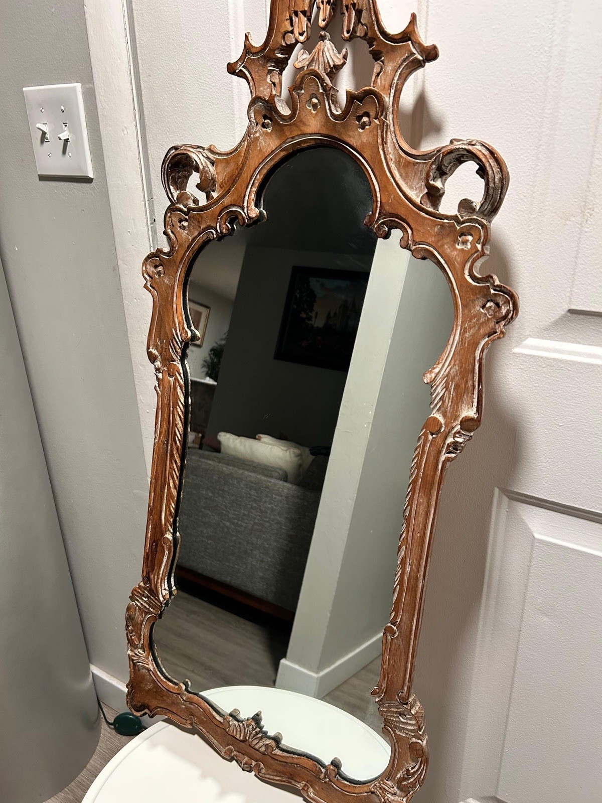 LaBarge 1427 Baroque/Rococo Ornate Arched Bronze Finish Wood Wall Mirror gallery