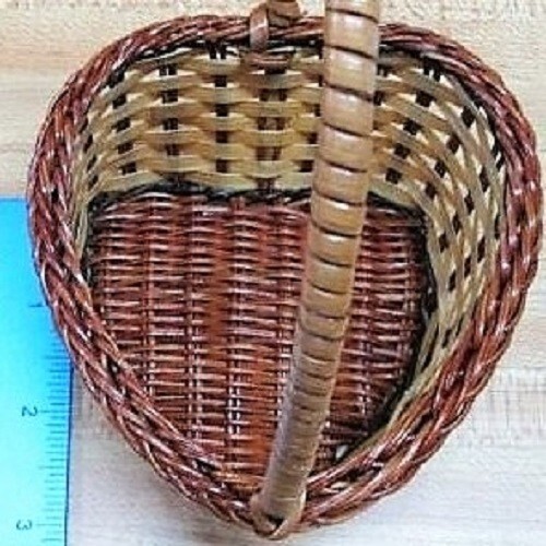 Multi Avail: Nesting Heart Woven Wicker 3-Basket Set Small Mini Gift with Handle gallery