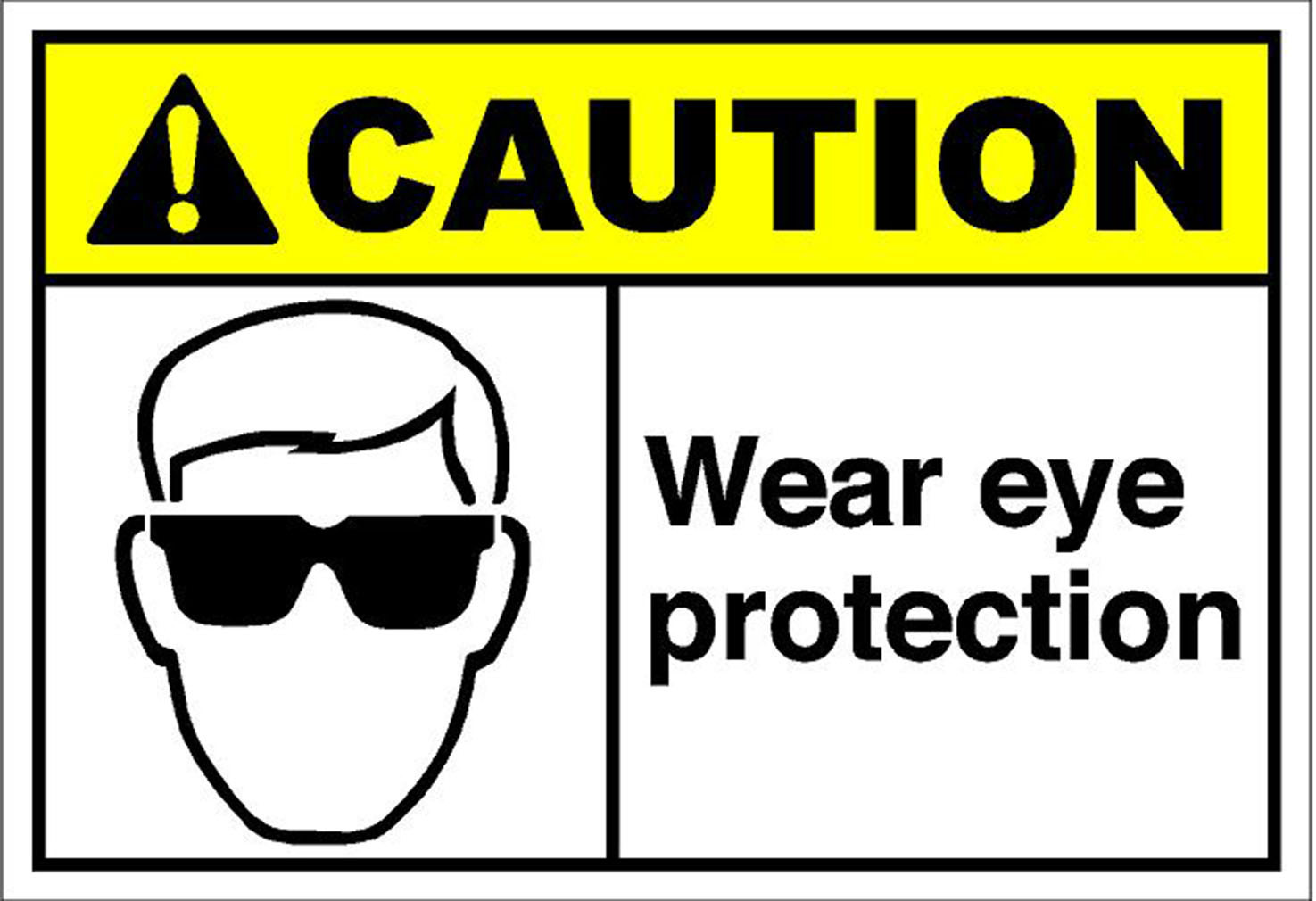 Wear Eye Protection Caution OSHA / ANSI LABEL DECAL STICKER gallery