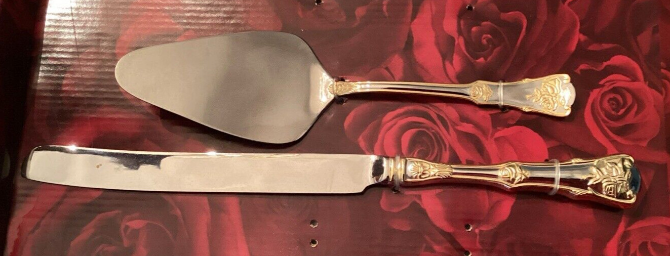 Royal Albert OLD COUNTRY ROSES 2 Pc Cake Serving Set 18/10 Unused Flatware China gallery