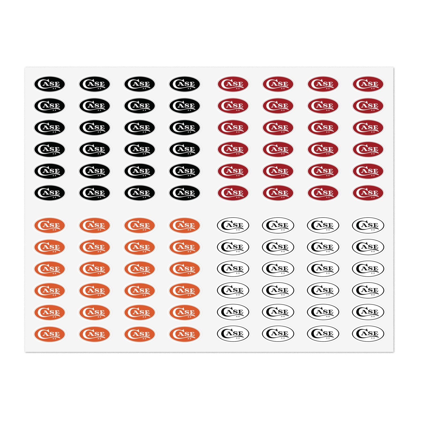 Case XX Knife Logo 90+ Count Approximately 1" Decals (Black, White, Red, Orange) gallery