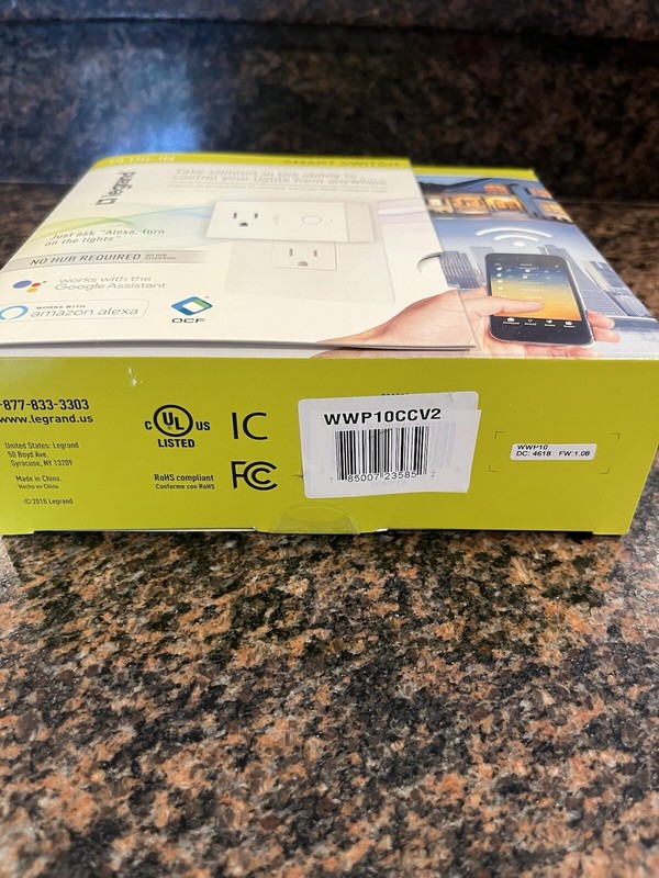 Legrand Smart Plug-In Switch White No Hub Required Model #WWP10CCV2 Brand New gallery