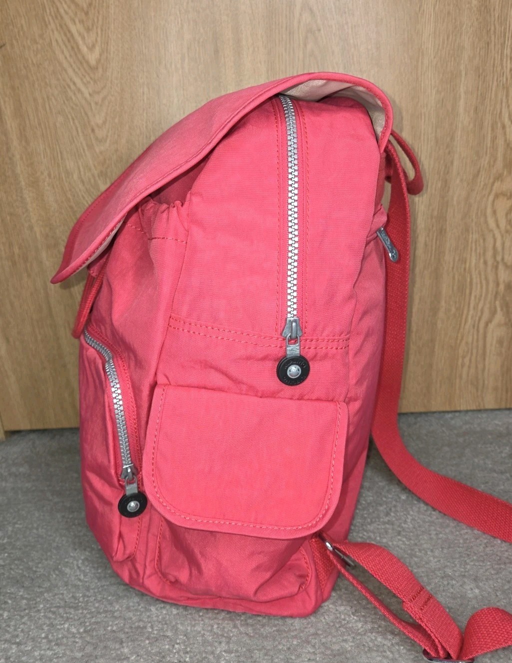 Kipling City Pack Resort Pink Backpack With Monkey Keychain 3