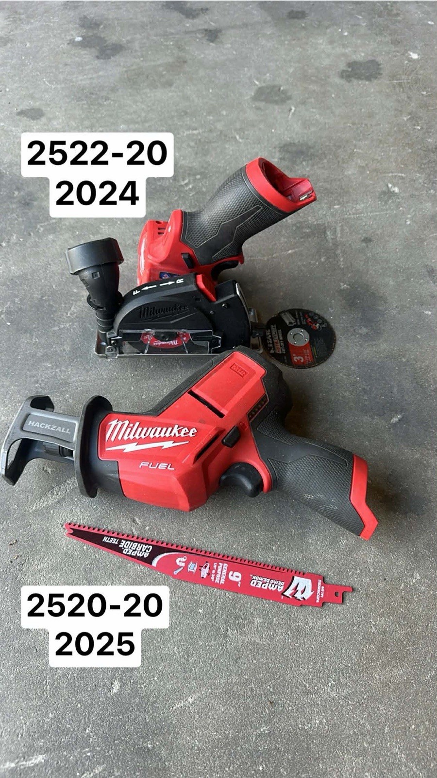 Milwaukee 2520-20 Hackzall Reciprocating Saw & 2522-22 3” Cut Off Tool W/ Blades gallery
