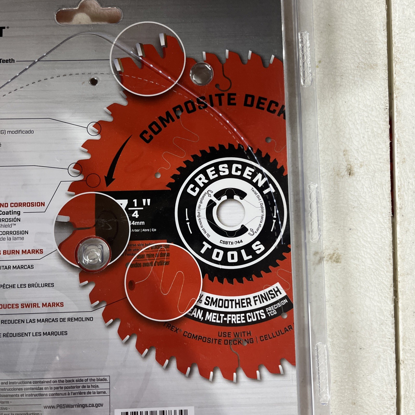 Crescent 7-1/4" x 44-Tooth Composite Decking Circular Saw Blade CSBTX-744 - NEW gallery
