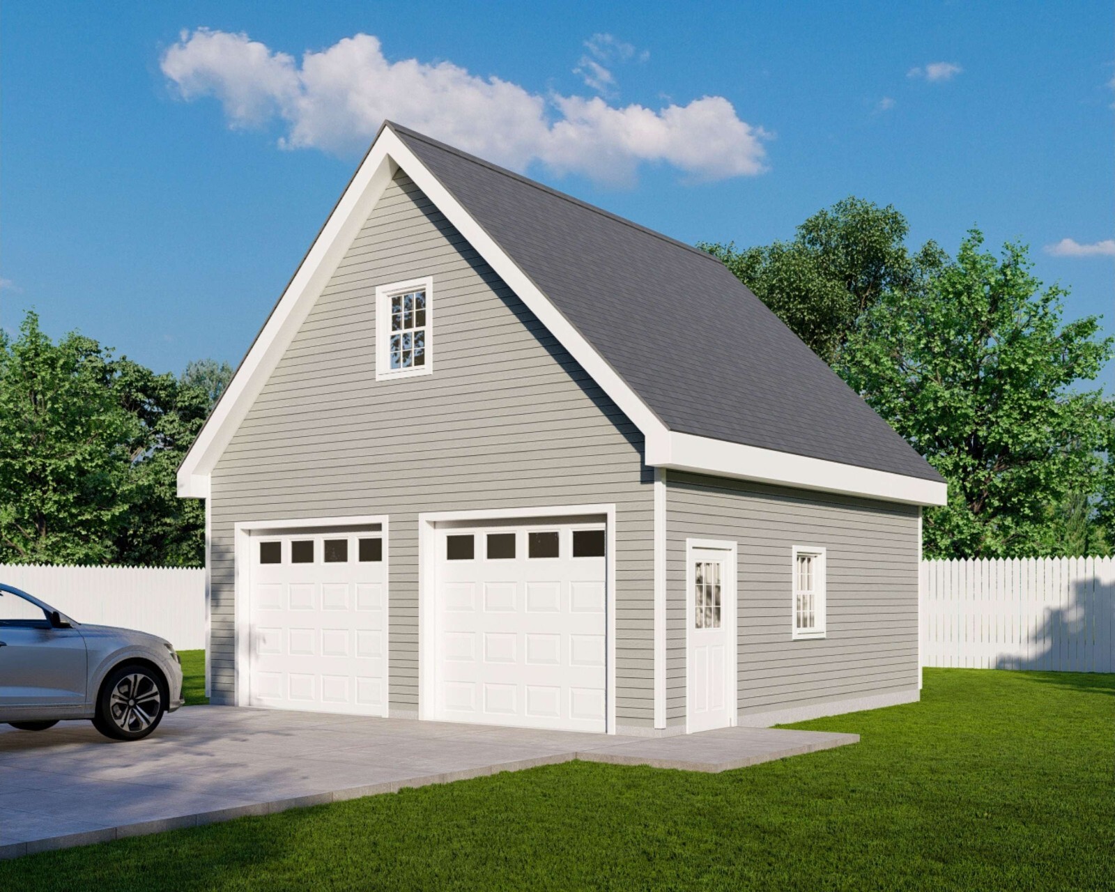 24' x 24' Two Car Garage, Detached Garage, 576 Sq Ft, 9 ft Walls, Attic Room gallery