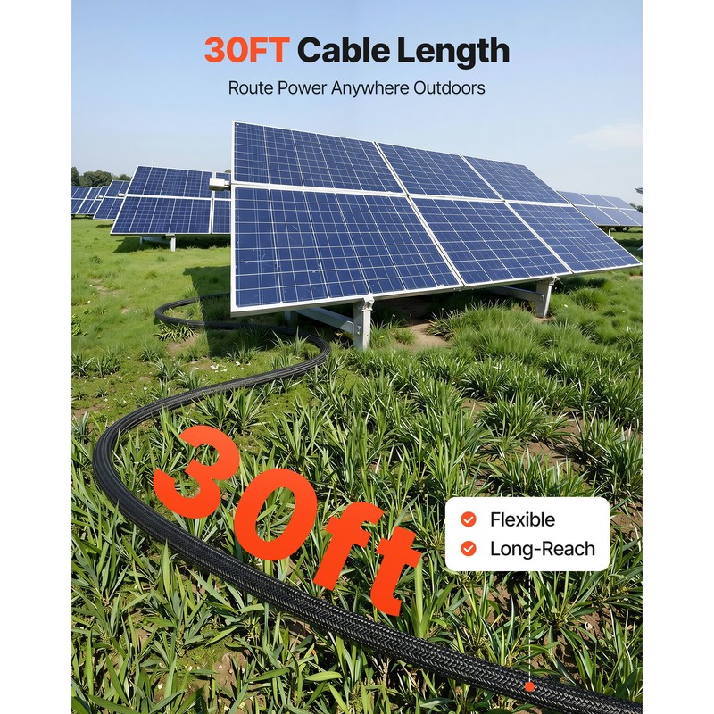 Uimoso 30FT Solar Panel Extension Cable 10AWG Wire Flame-Resistant Connectors gallery