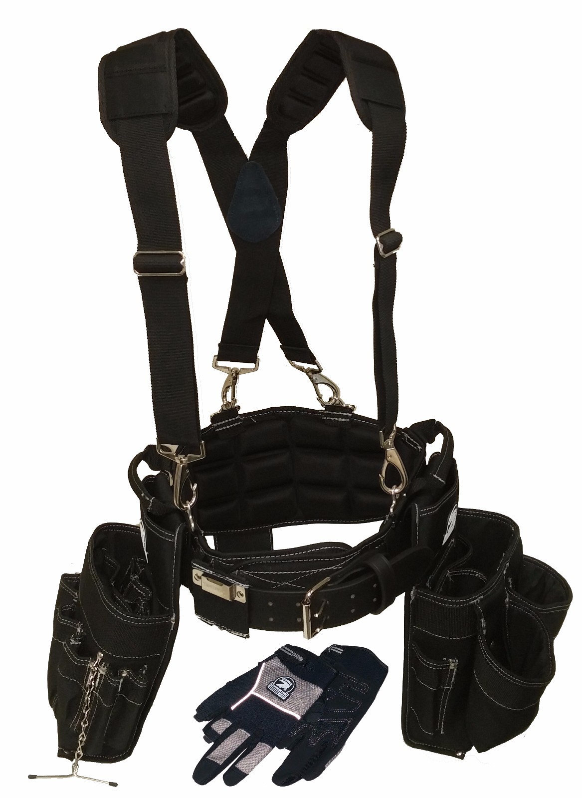 Gatorback Deluxe Electricians Package. Tool Belt+Suspenders+Gloves+Magnetic Clip gallery