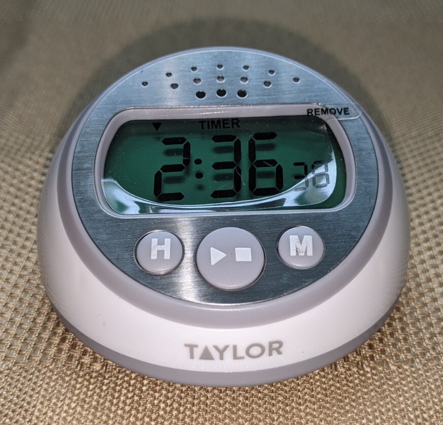 Taylor Super Loud 95DB Digital Kitchen Cooking Timer Countertop White Silver gallery