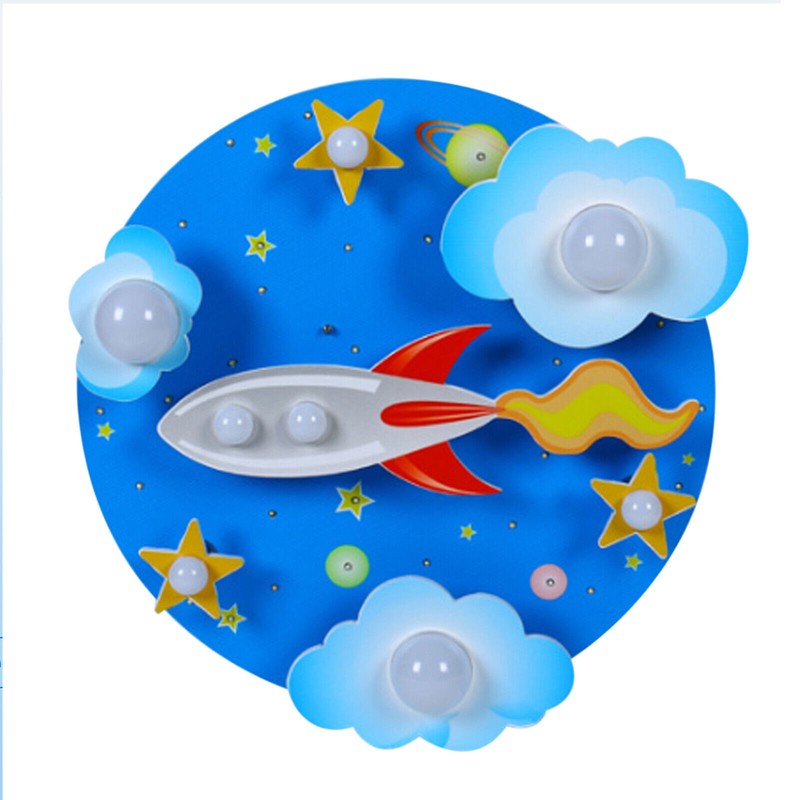 Star Rocket LED Flush Mount Ceiling Light Modern Bedroom Kids Room Lamp Fixture gallery