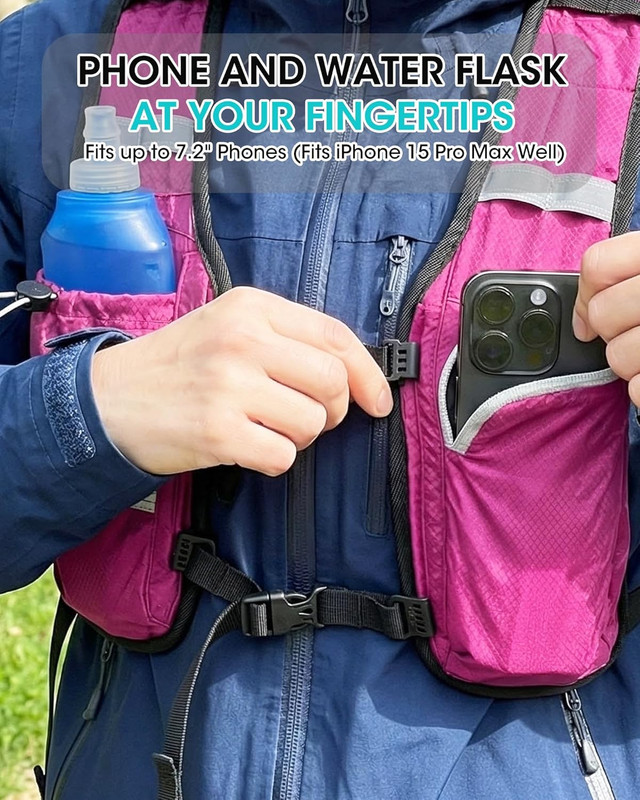 Foldable Small Hiking Backpack with 3 Strap Pockets – Lightweight 300D Spill-Pro 2