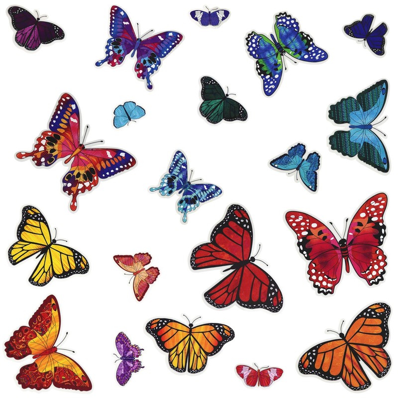 100-Count Static Cling Vinyl Window Decorations, Butterflies (5 Sheets of 20) gallery