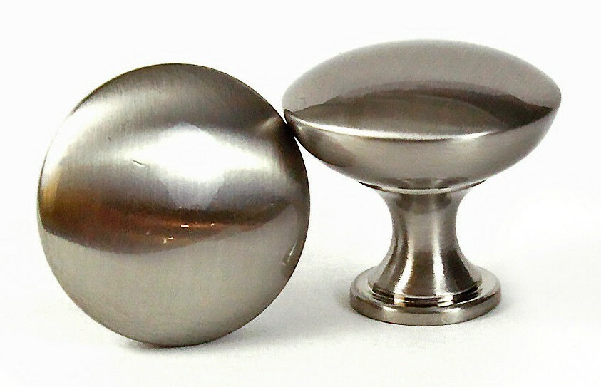 Mushroom Knob Handle Pull Brushed Nickel Kitchen/Bath Cabinet Hardware gallery